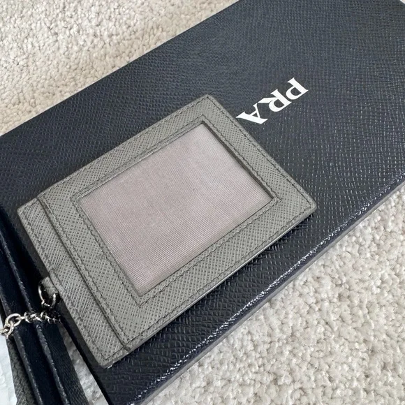 Prada Saffiano Leather Gray Wallet - Picture 16 of 16